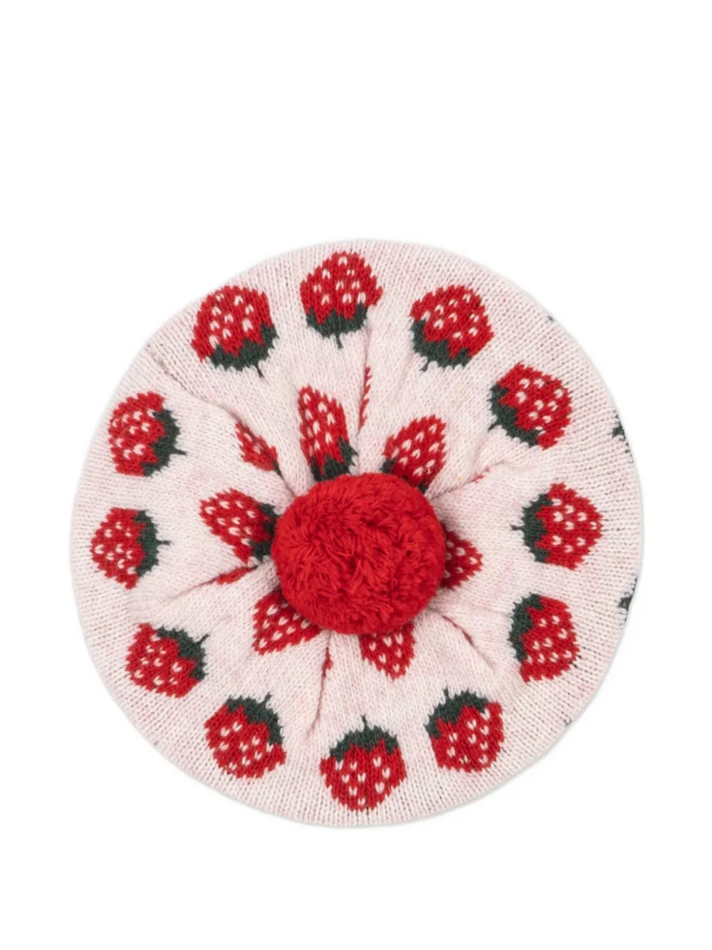 Konges Sløjd strawberry-embellishment beanie hat - Rosa