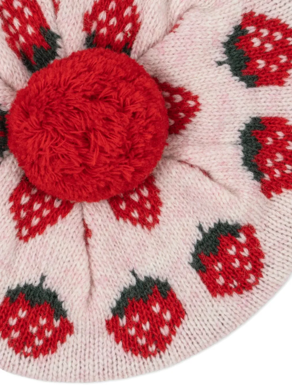  Konges Sløjd Strawberry-embellishment Beanie Hat - Pink 
