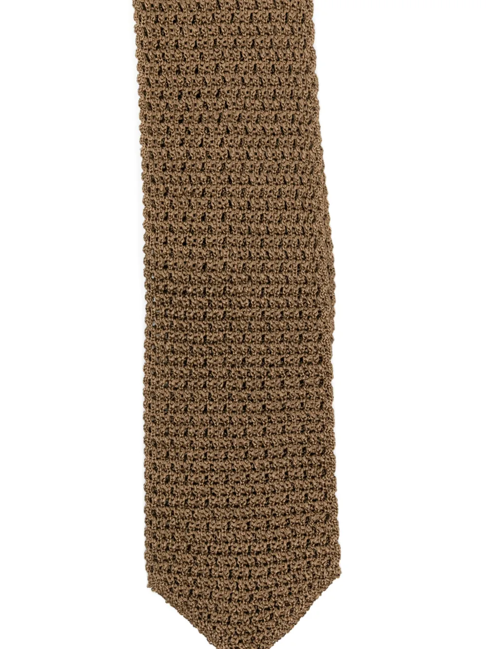  Tom Ford Knitted Silk Tie - Brown 