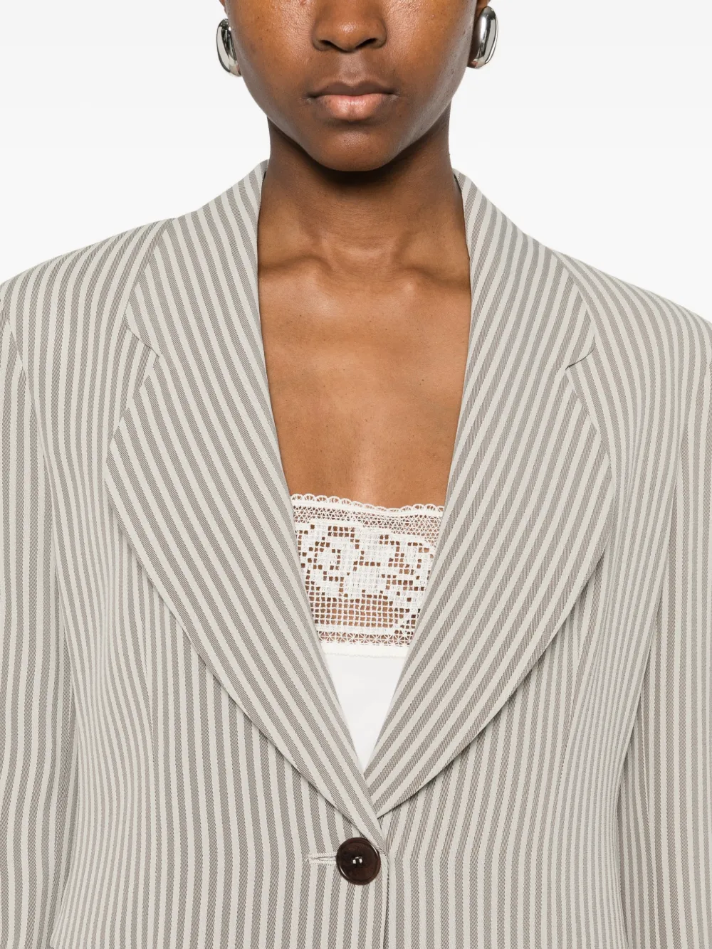 Emporio Armani Gestreepte blazer Beige