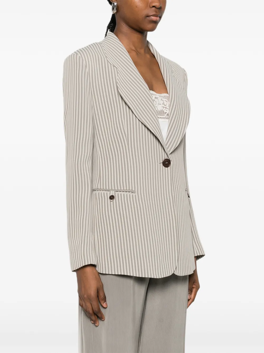 Emporio Armani Gestreepte blazer Beige