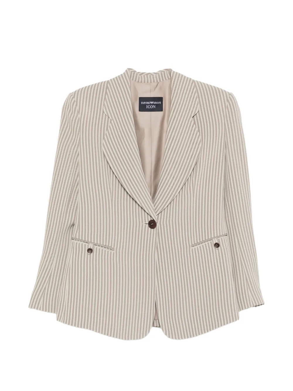 Emporio Armani striped-pattern button blazer - Neutrals