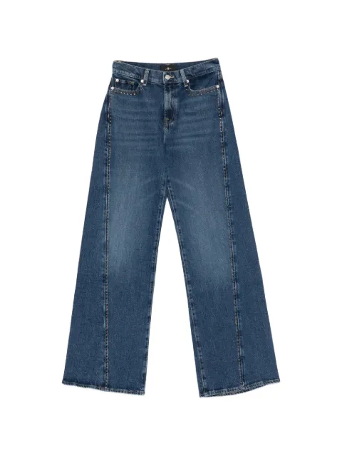 7 For All Mankind studded-seam denim jeans