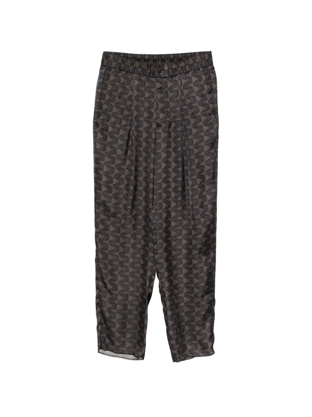 Giorgio Armani geometric-pattern trousers - Marrone