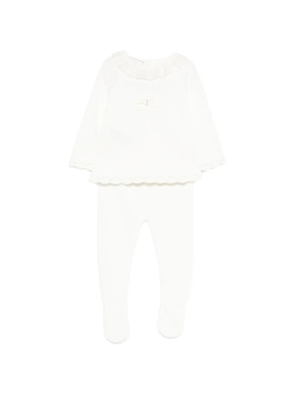 Paz Rodriguez lace trousers set - Bianco