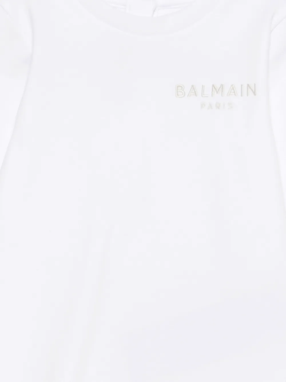 Balmain Kids Tweedelig romperset met logo Wit