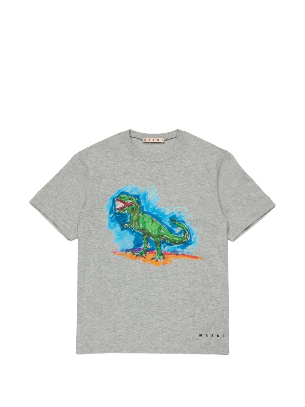 Marni Kids dinosaur-print T-shirt - Grigio