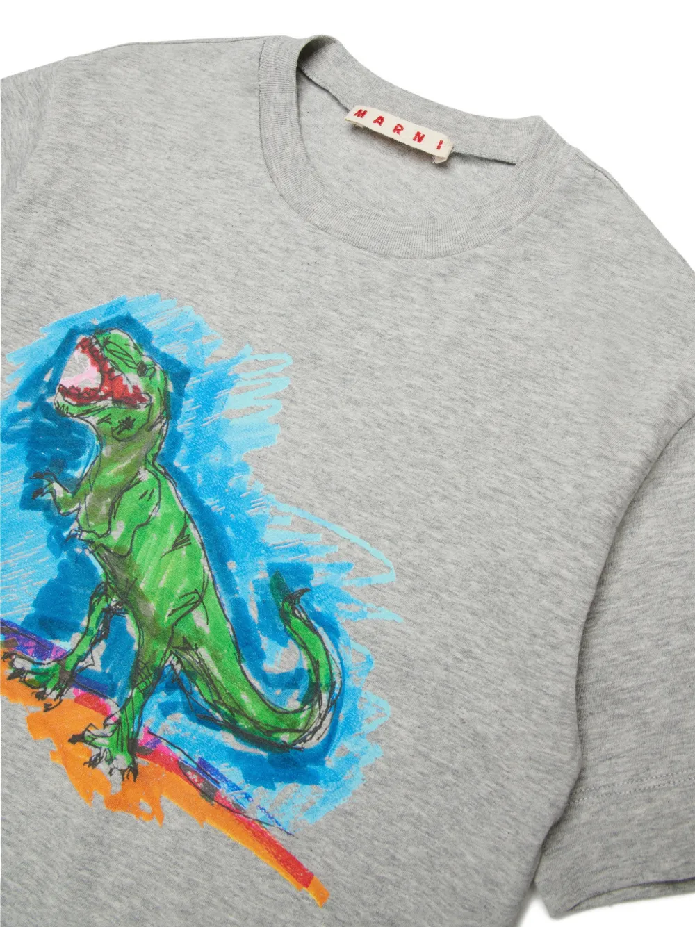Marni Kids T-shirt met dinosaurusprint Grijs