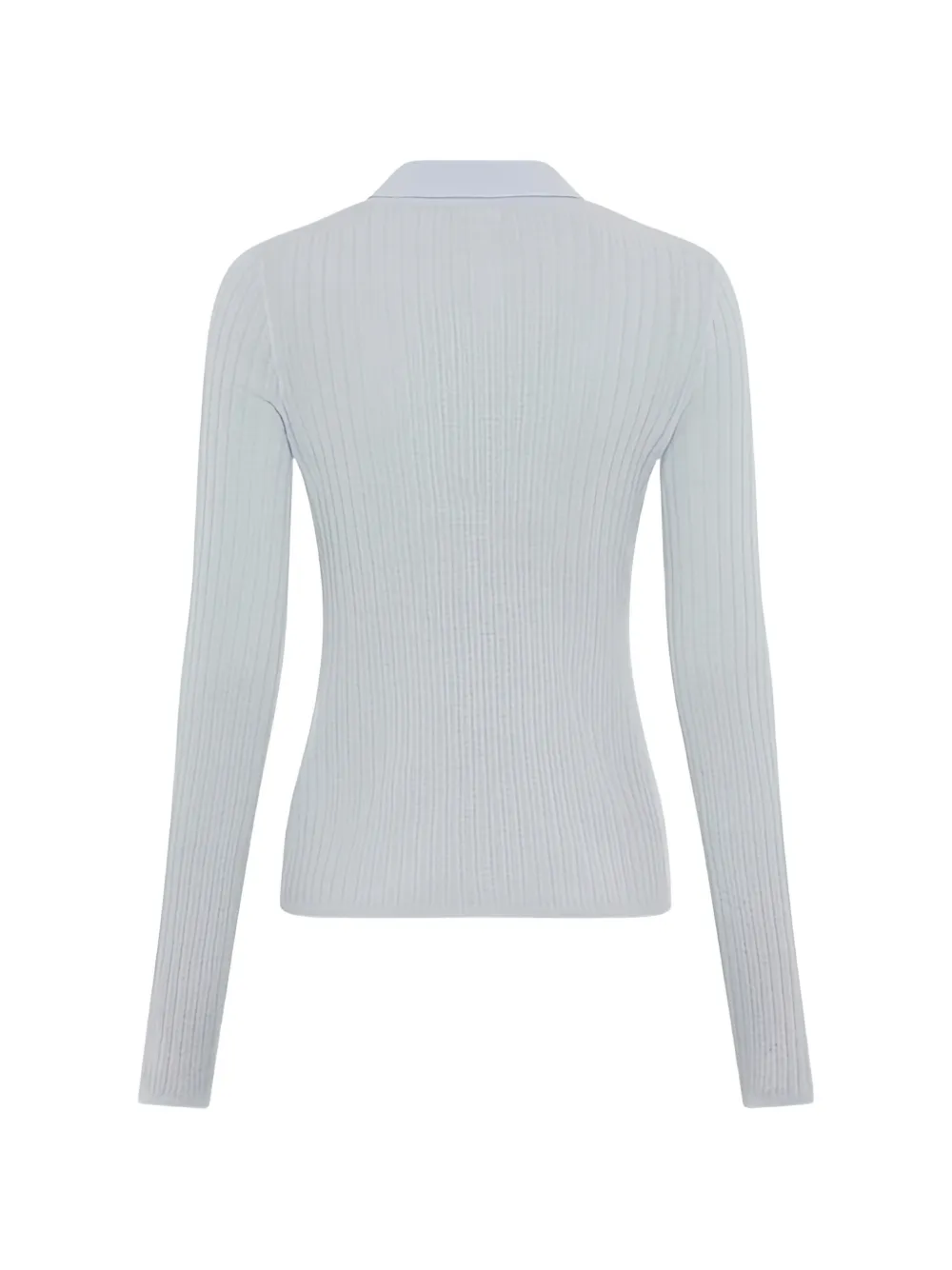  Boss Ribbed-knit Polo Top - Blue 