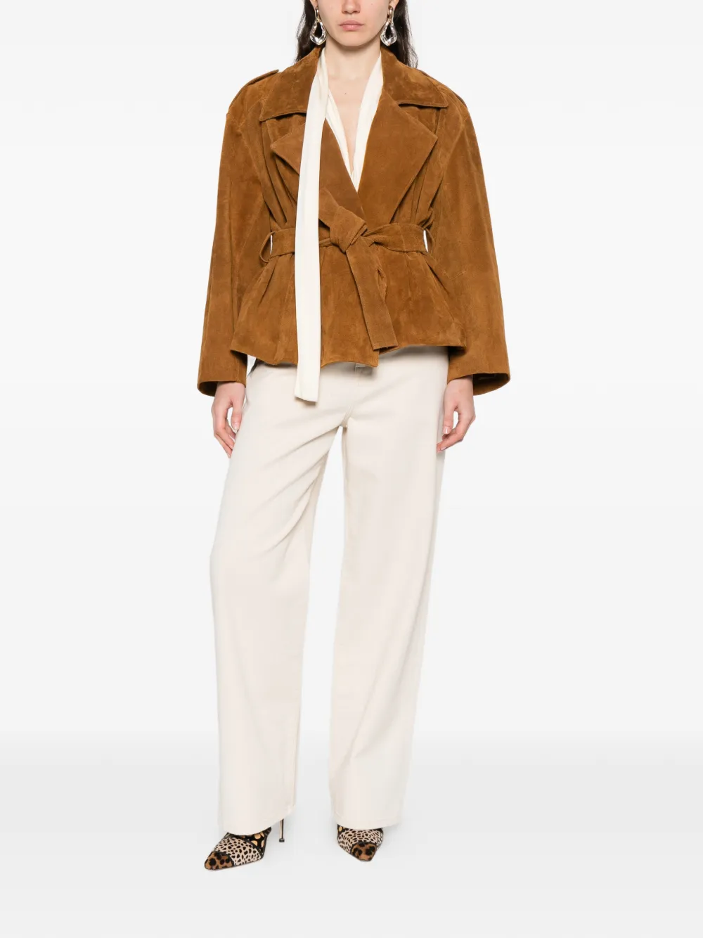 Blanca Vita jack met ceintuur Bruin