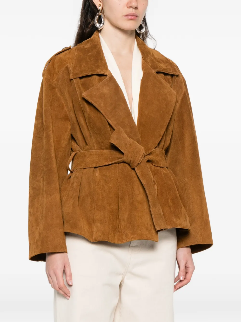 Blanca Vita jack met ceintuur Bruin