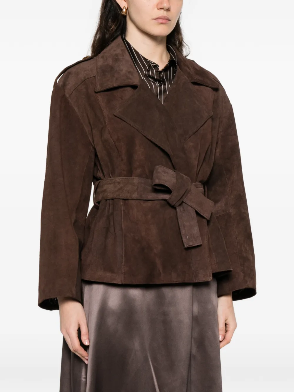 Blanca Vita Jack met ceintuur en knopen Bruin
