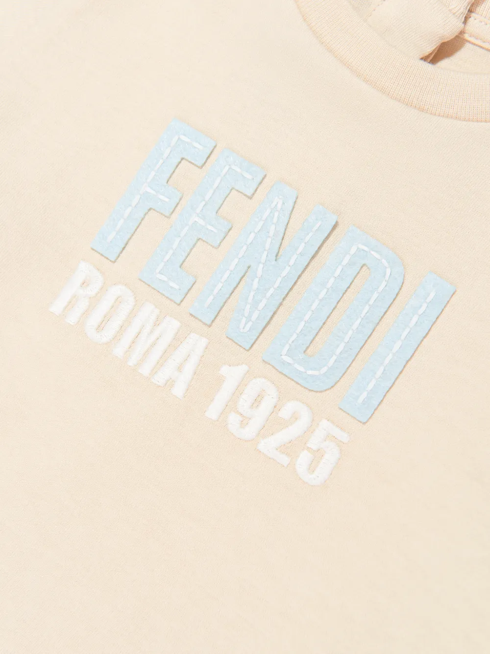 Fendi Kids T-shirt met knopen Beige