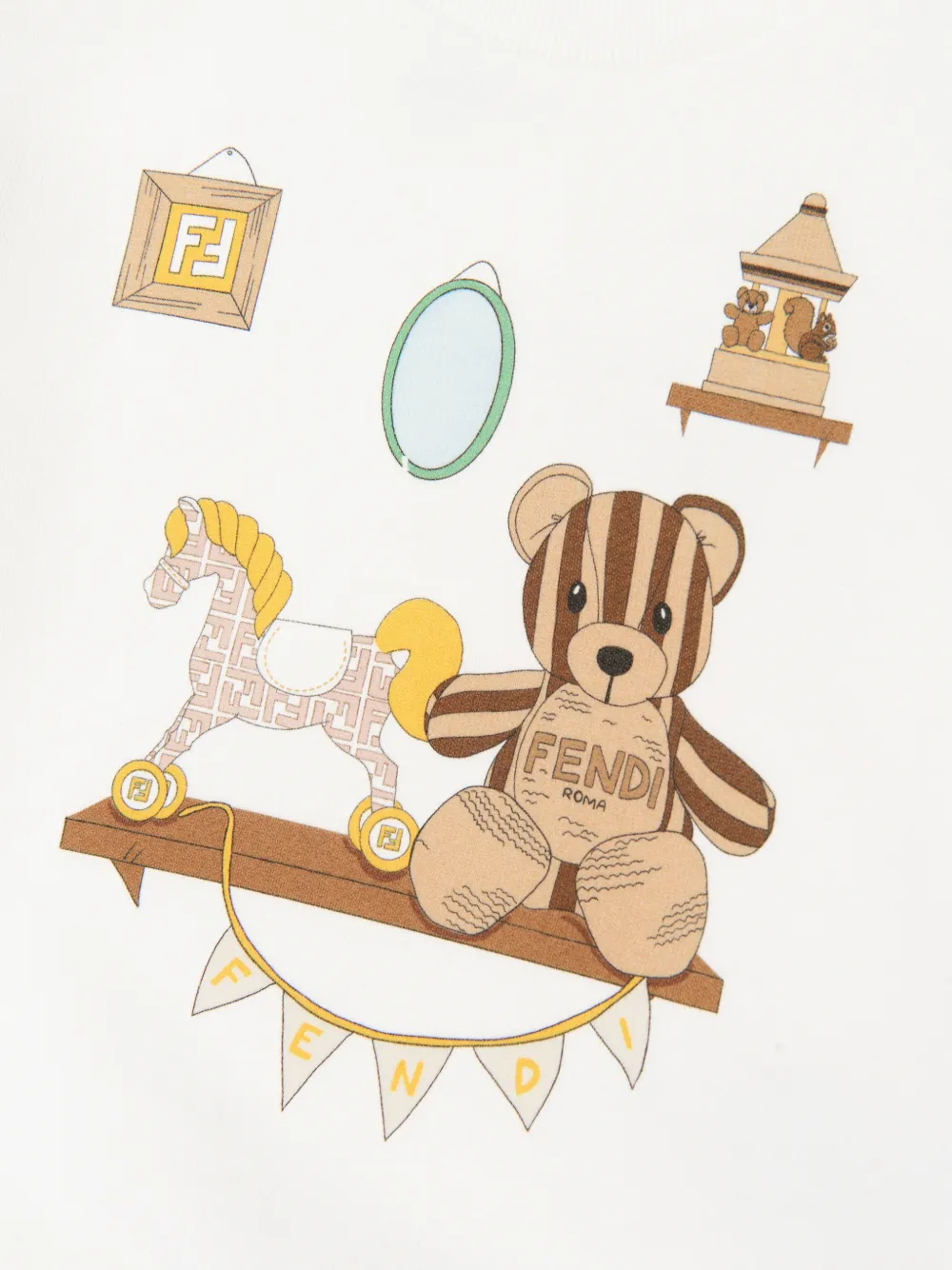 Fendi Kids Sweater met grafische print Wit