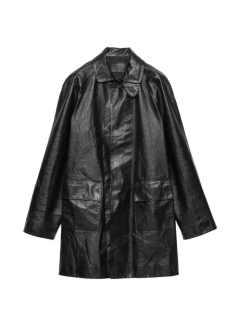 Prada raglan sleeve leather coat