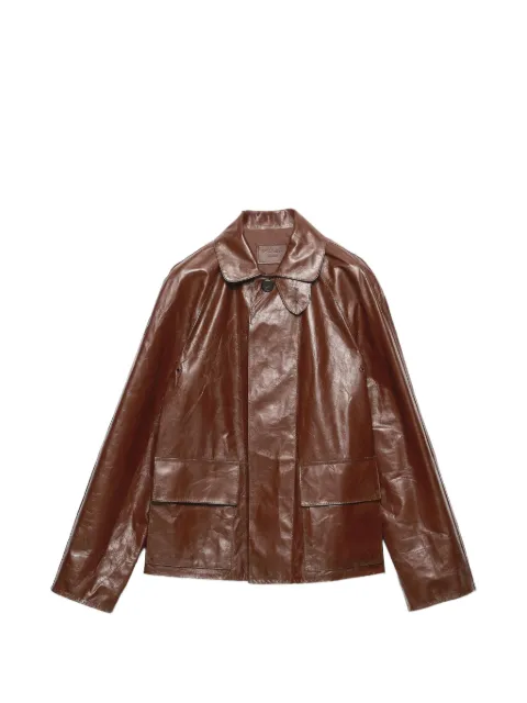 Prada flapped patch leather jacket