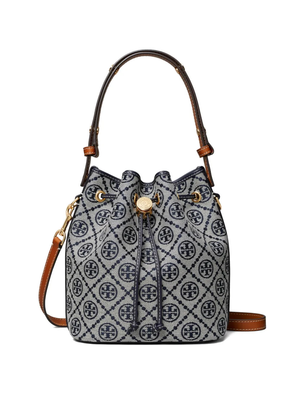 Tory Burch Borsa a secchiello con monogramma - Blu