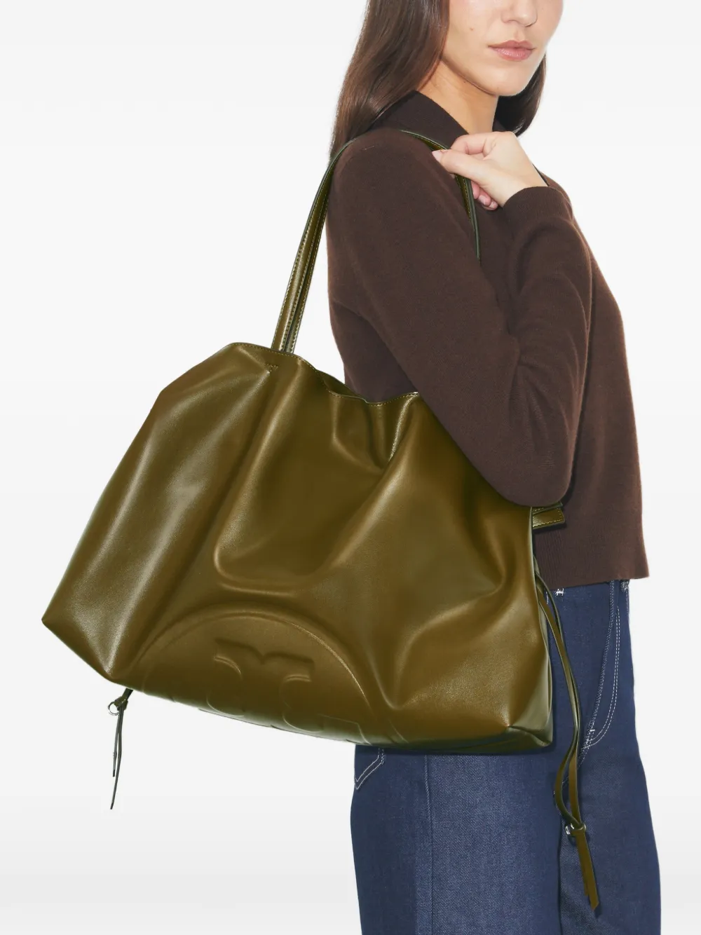 Tory Burch Ella Natuura™ shopper met trekkoord Groen