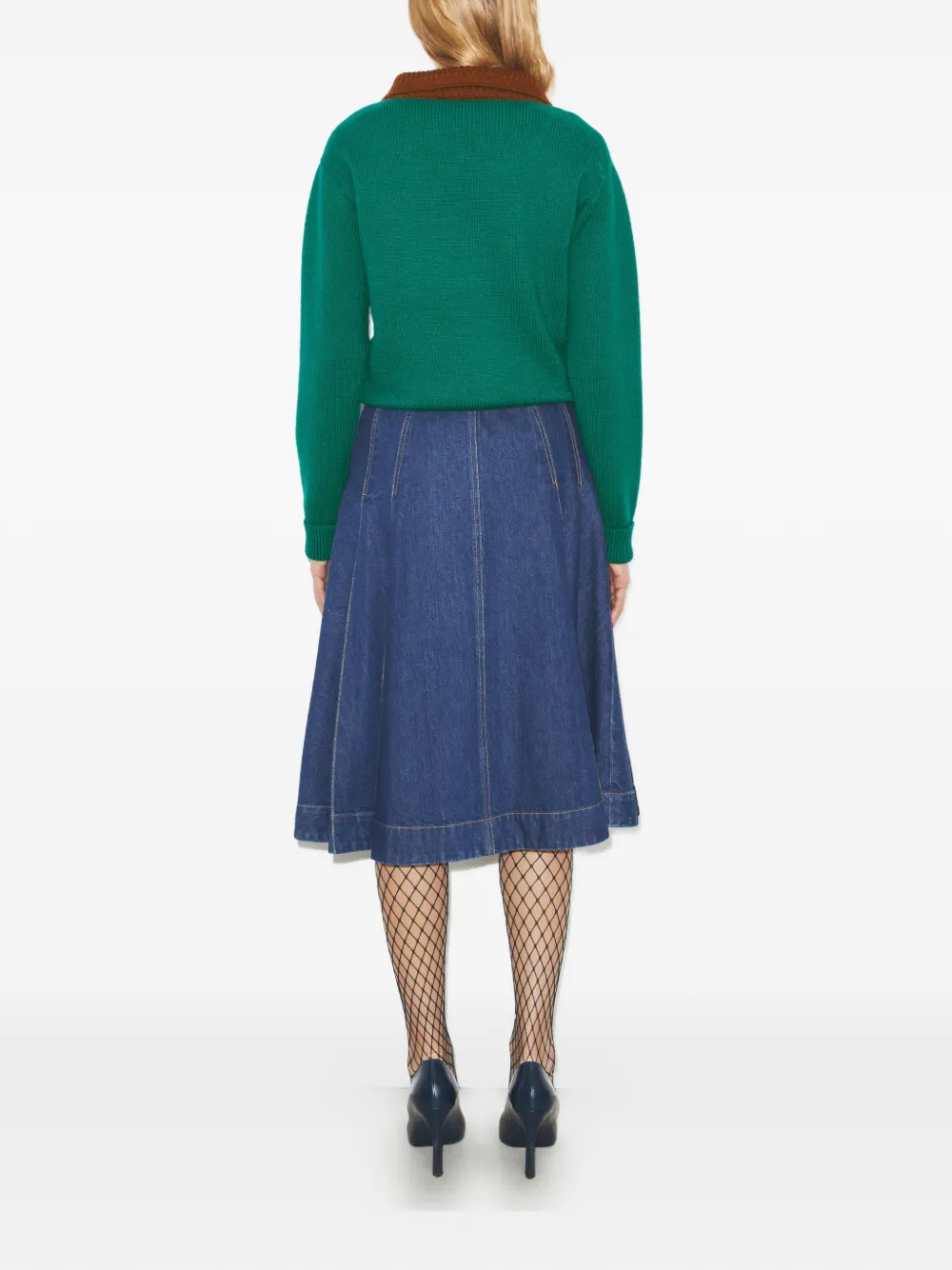  Tory Burch Pull à Col Montant - Vert 