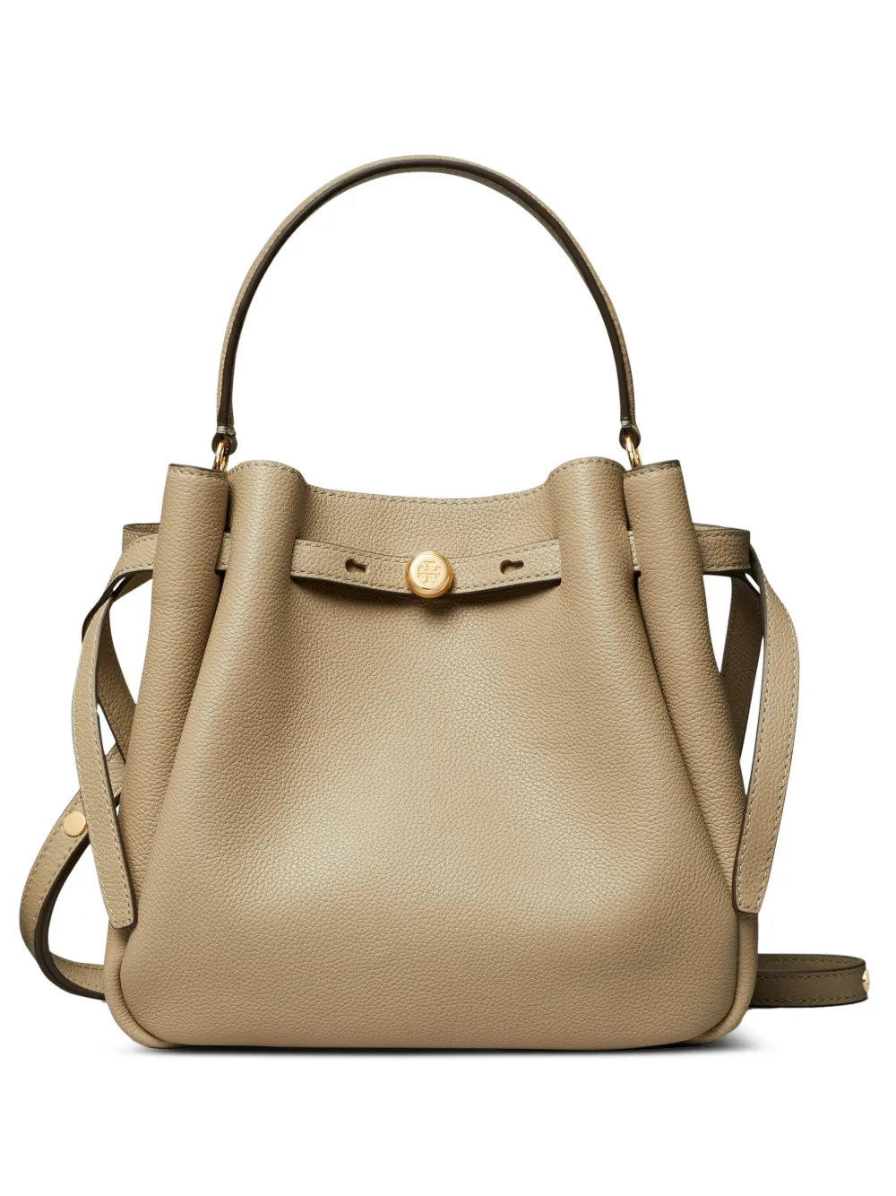 Tory Burch Romy logo button bucket bag - Toni neutri