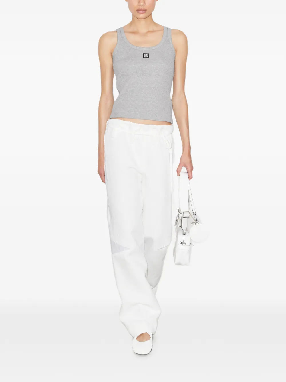  Tory Burch Scoop Logo Tank Top - Grey 