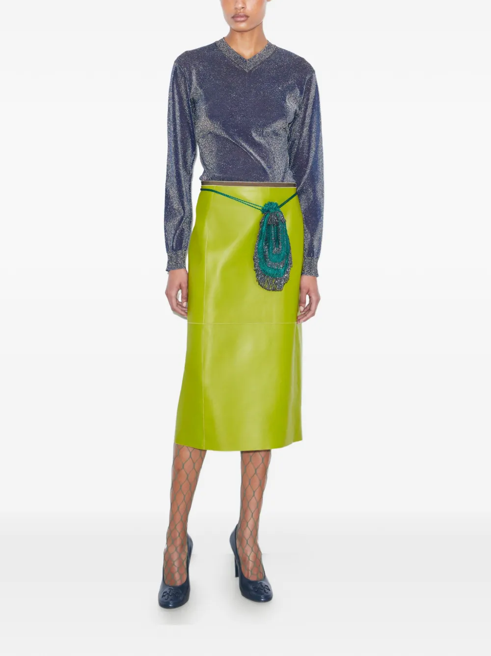  Tory Burch Pencil Midi Skirt - Green 