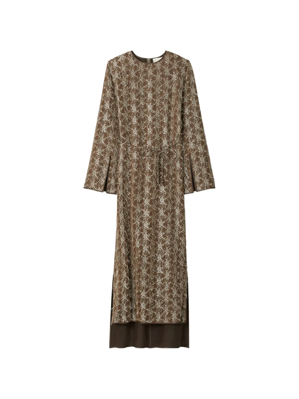 Tory Burch belted lace dress - Marrone