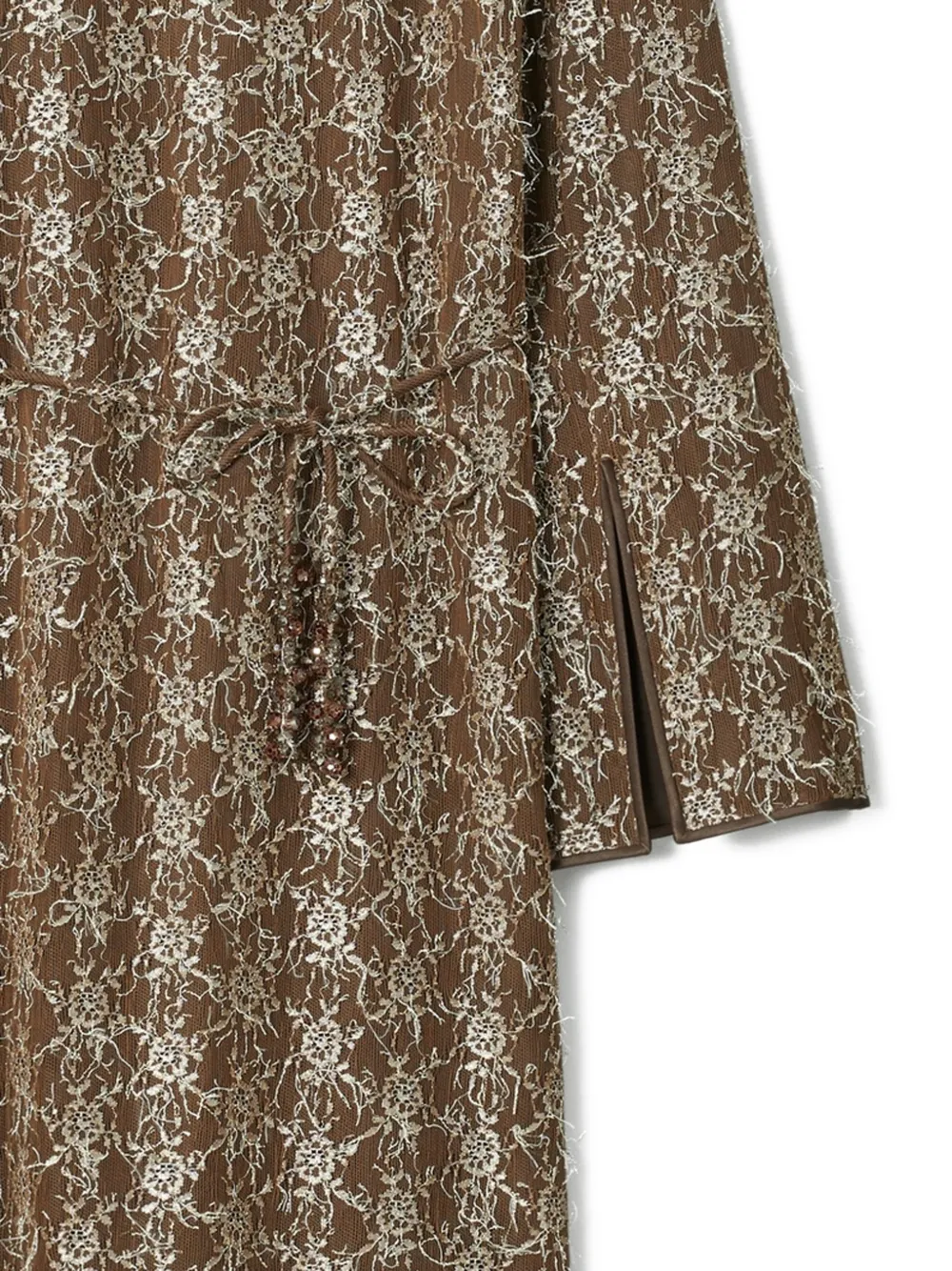 Tory Burch Jurk van kant met riem Bruin