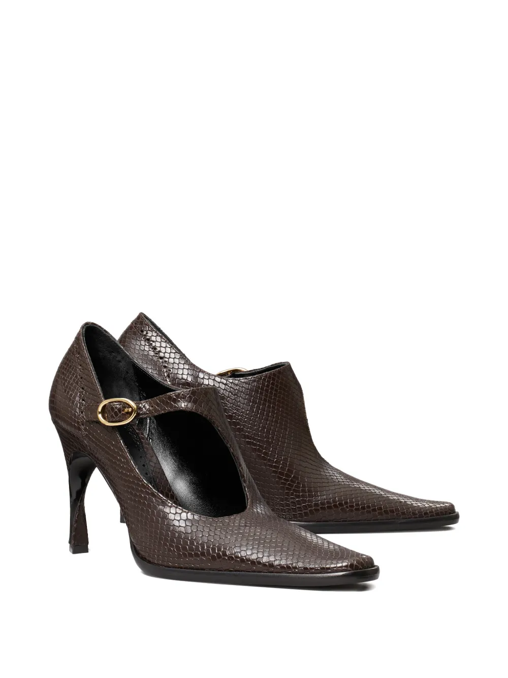 Tory Burch twisted-heel monk strap pumps Bruin