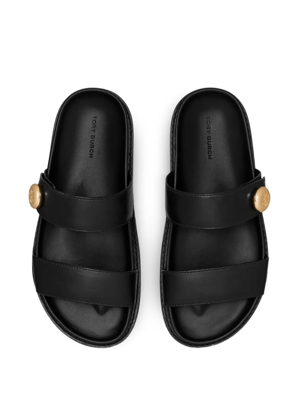 Tory Burch Romy slippers met knoop Zwart