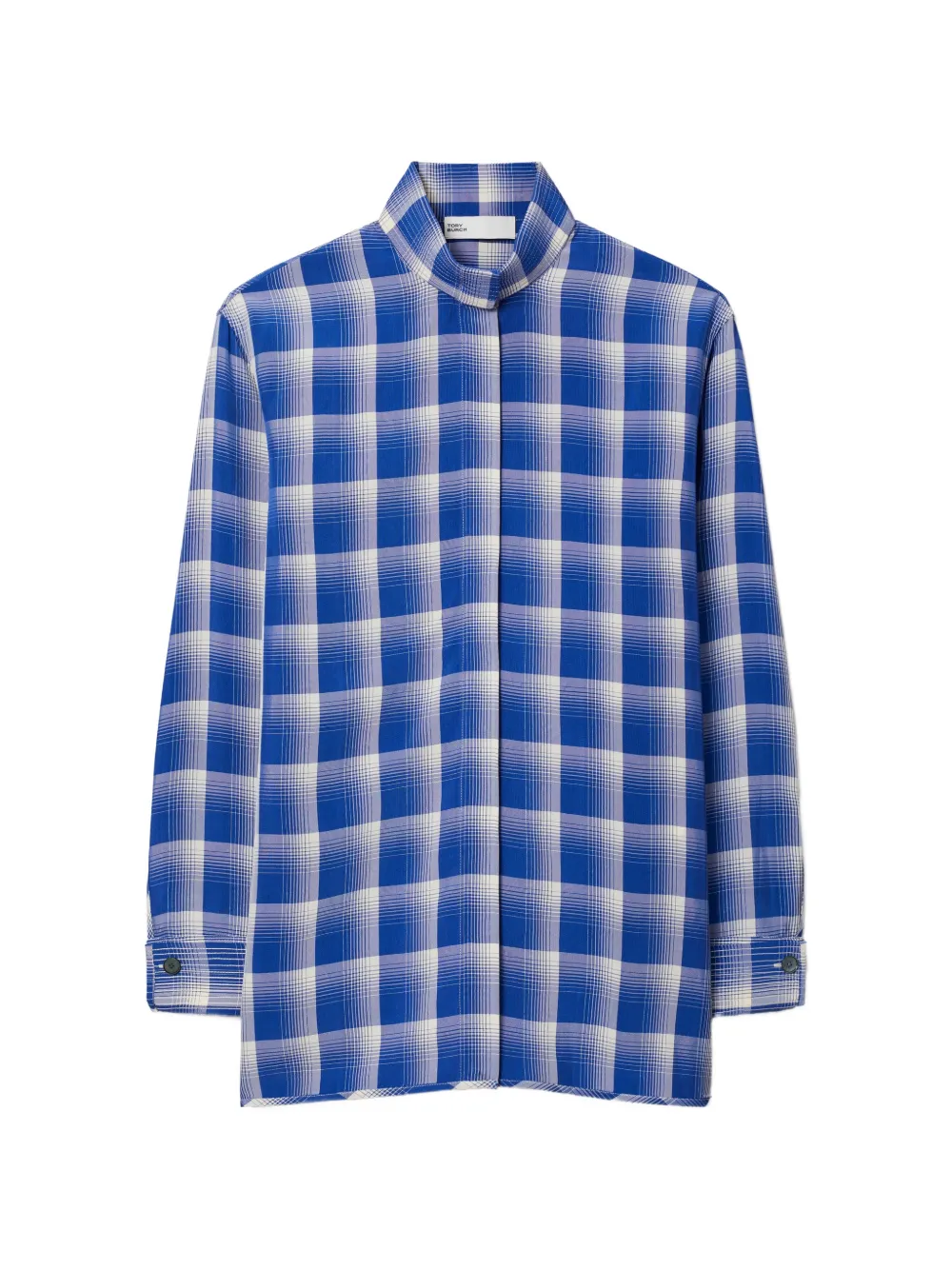 Tory Burch Camicia con motivo tartan - Blu