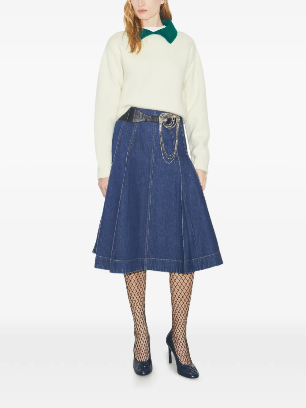  Tory Burch Collared Wool Sweater - Neutrals 