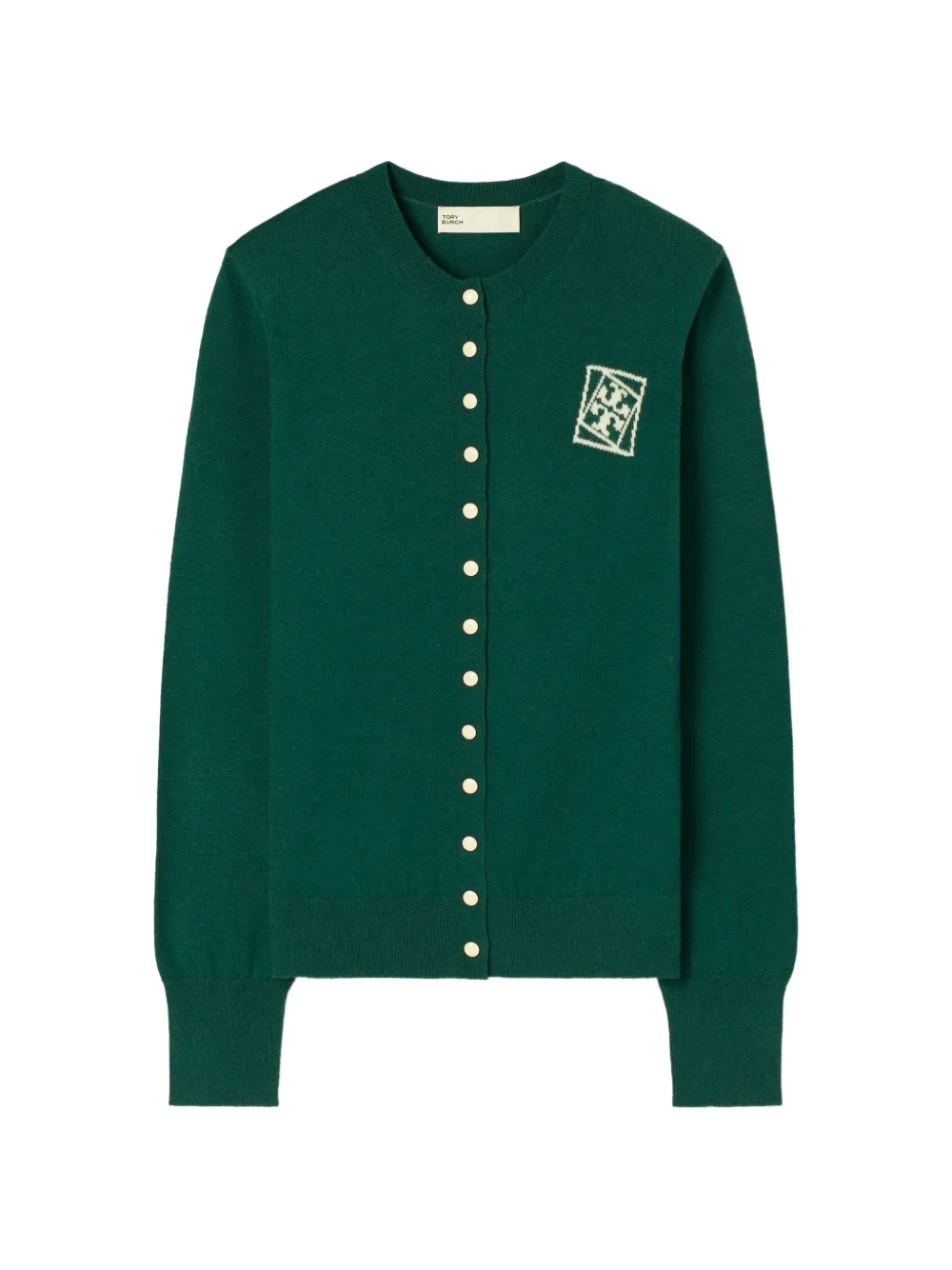 Tory Burch button emblem cardigan - Verde
