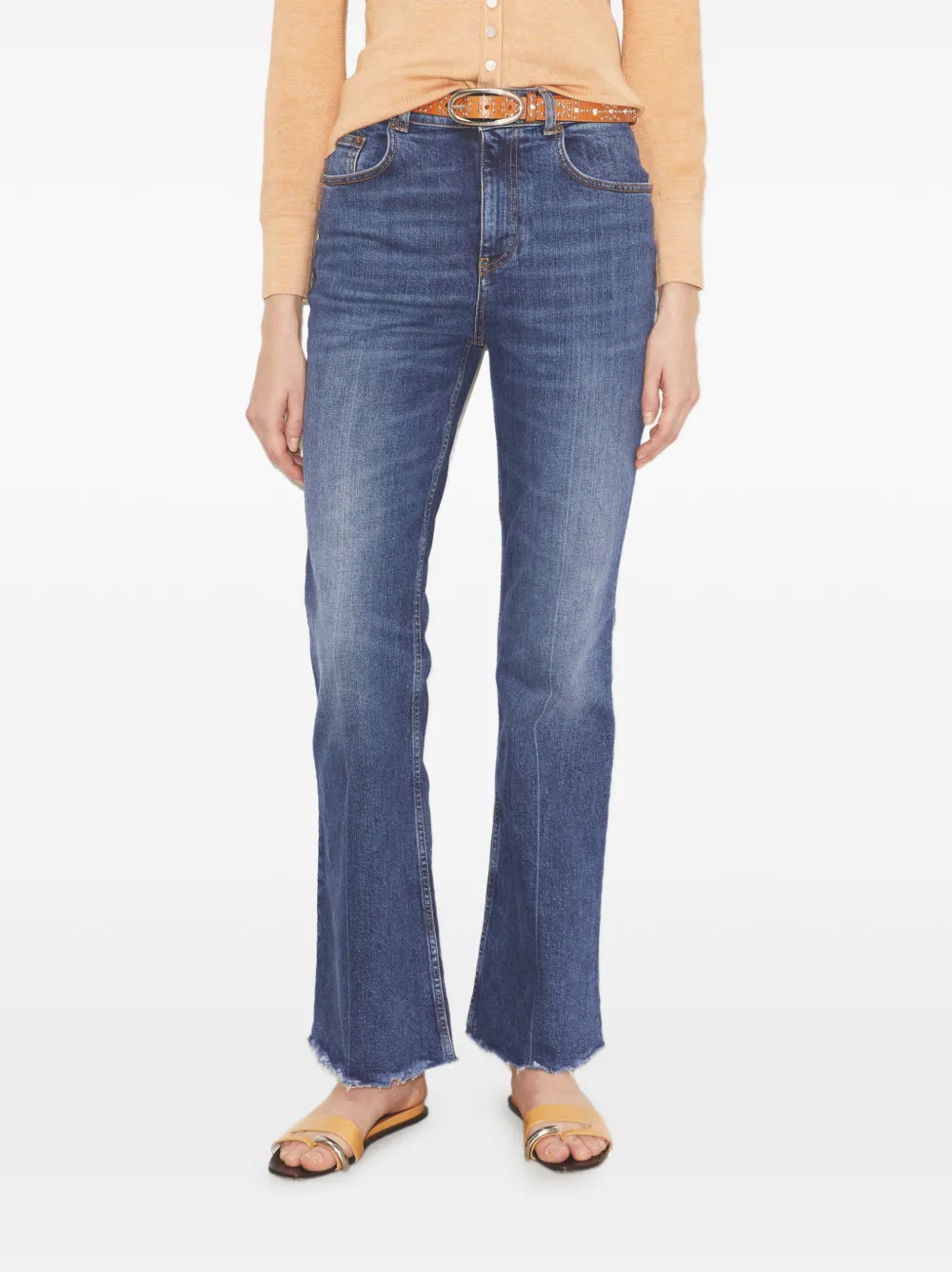 Tory Burch Bootcut jeans met franje Blauw