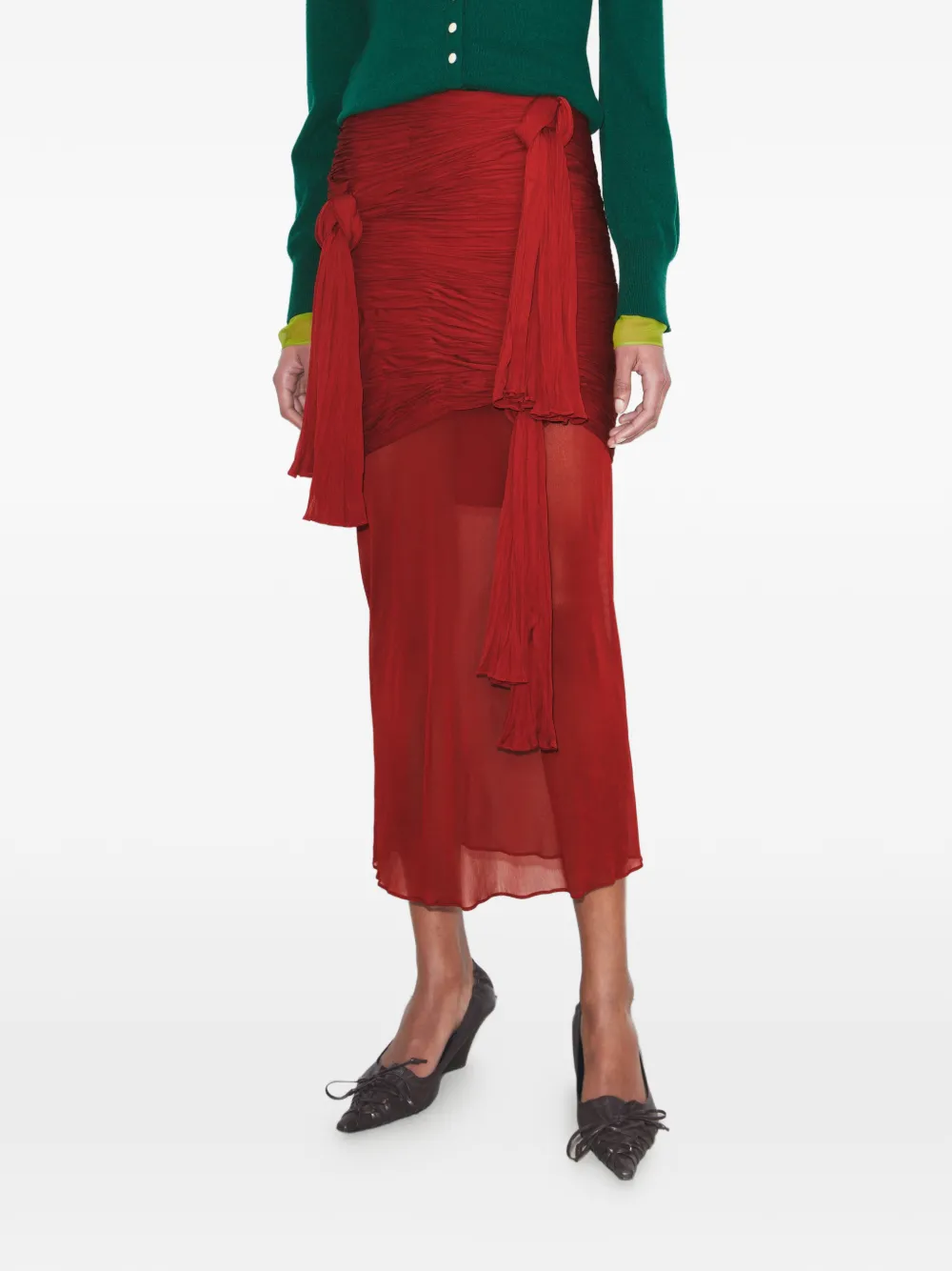 Tory Burch Geknoopte rok Rood