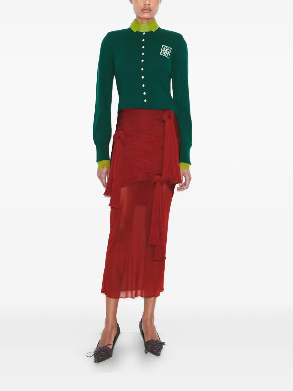 Tory Burch Geknoopte rok Rood