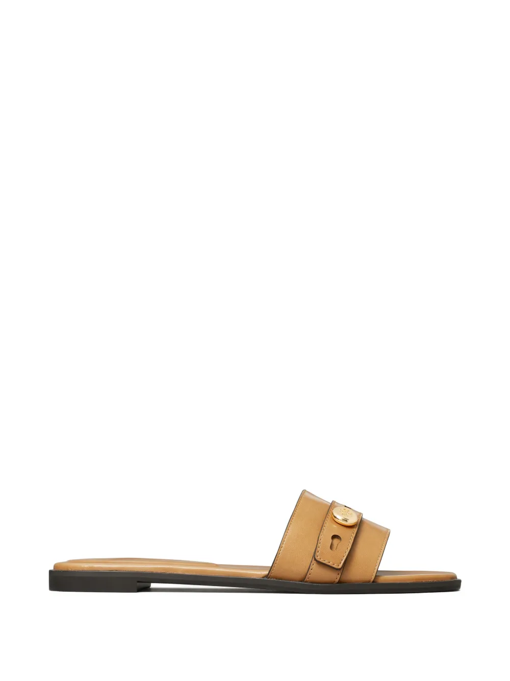 Tory Burch Romy slippers met bandje en knoop Beige