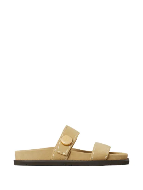 Tory Burch button strap slide sandals