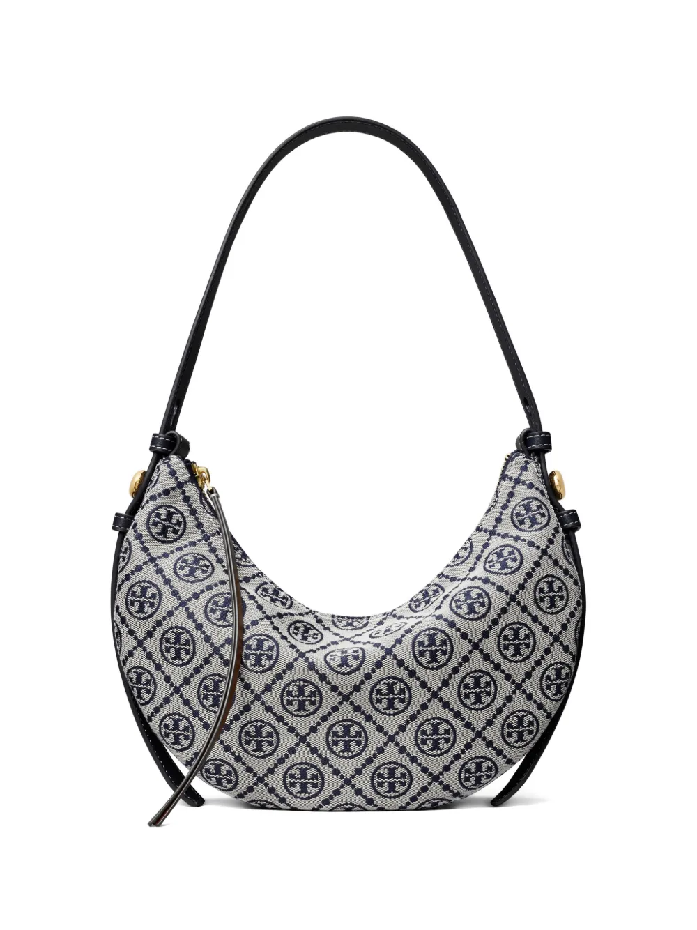 Tory Burch Romy monogram half moon shoulder bag - Grigio