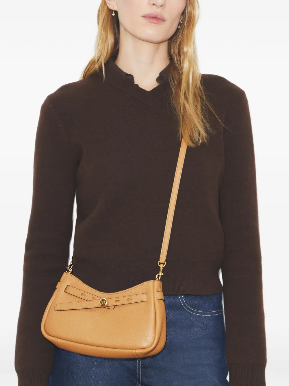 Tory Burch Romy crossbodytas met rits Beige