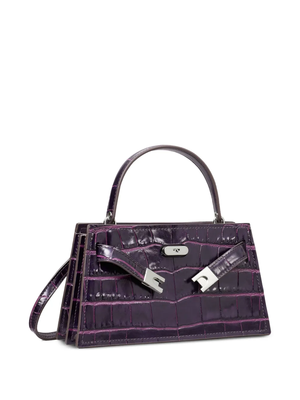 Tory Burch Mini Lee Radziwill crocodile-embossed top-handle Mini
