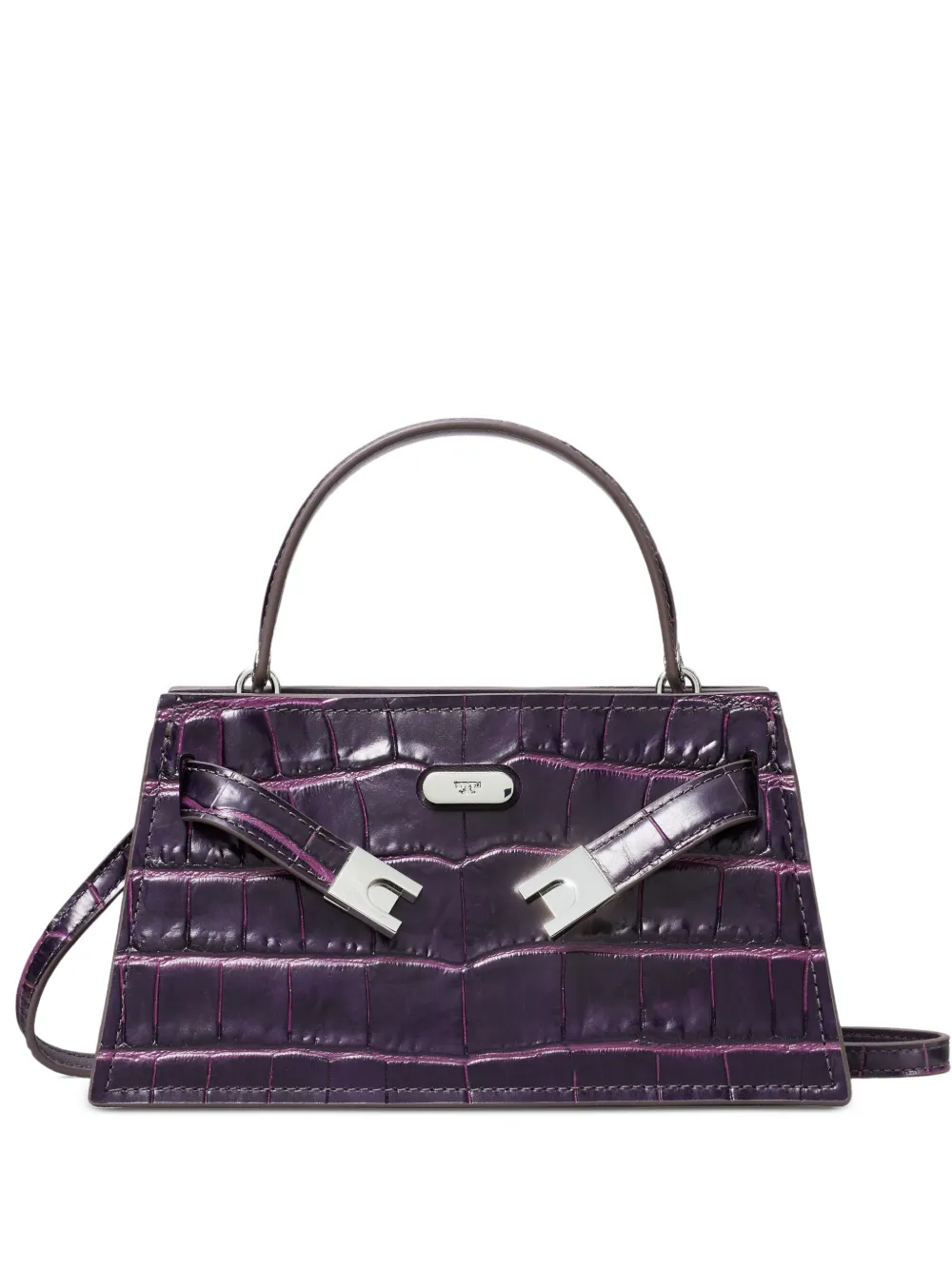 Tory Burch mini Lee Radziwill crocodile-embossed top-handle mini bag - Viola