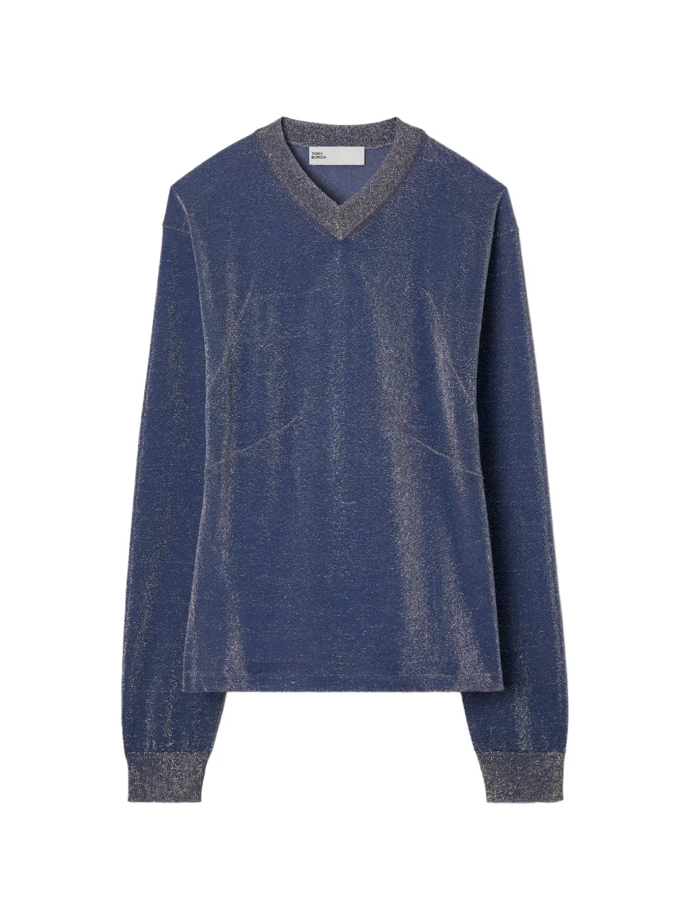 Tory Burch metallic V-neck sweater - Blu
