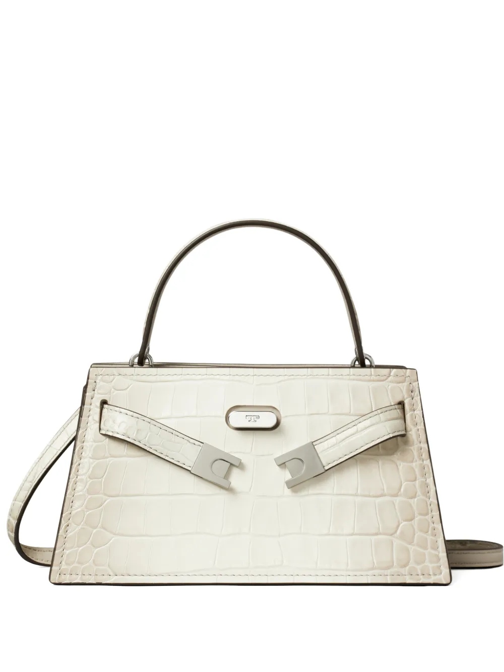 Tory Burch mini Lee Radziwill embossed degrade top handle - Bianco