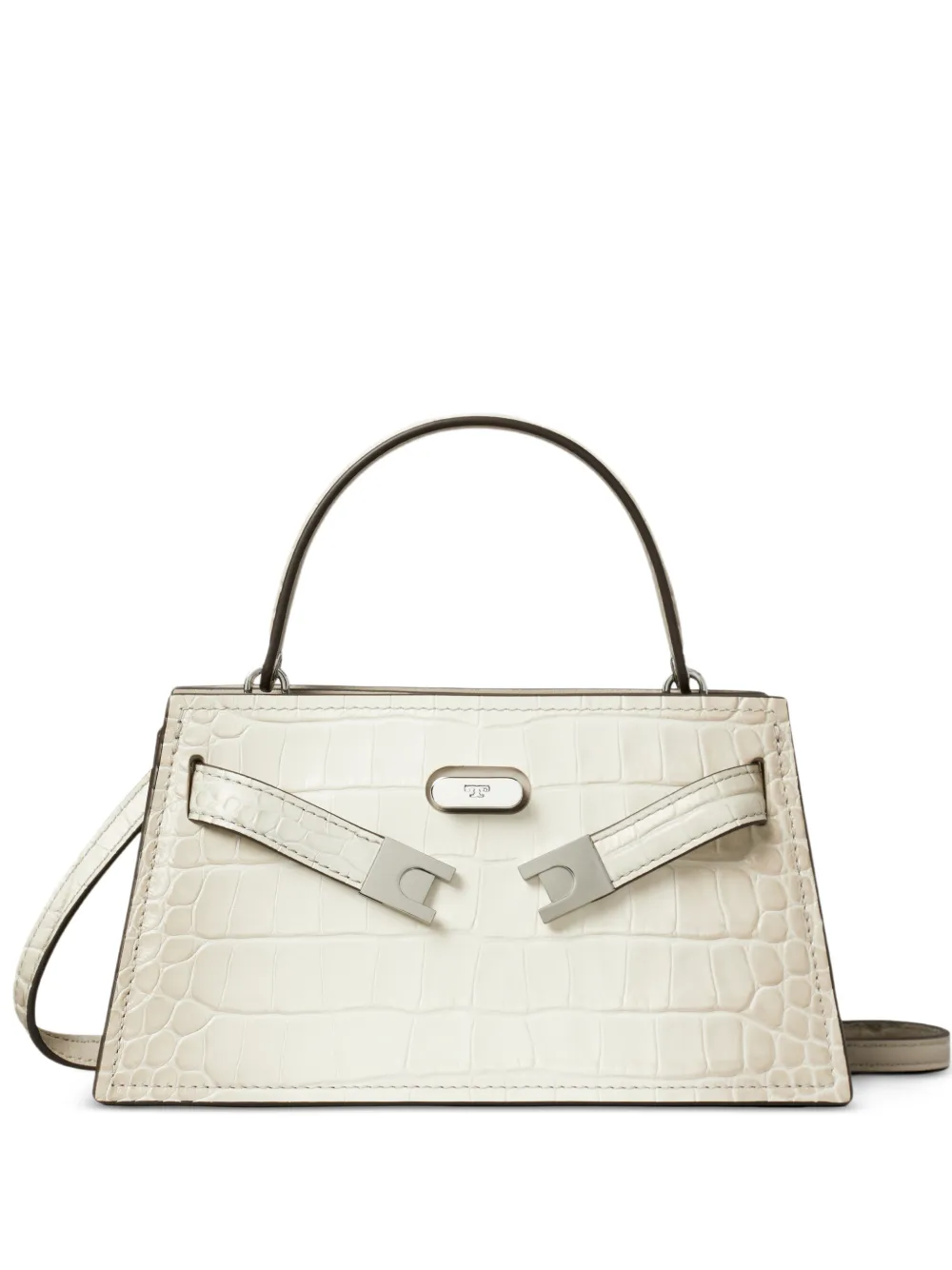 Tory Burch mini Lee Radziwill embossed degrade top handle - Bianco