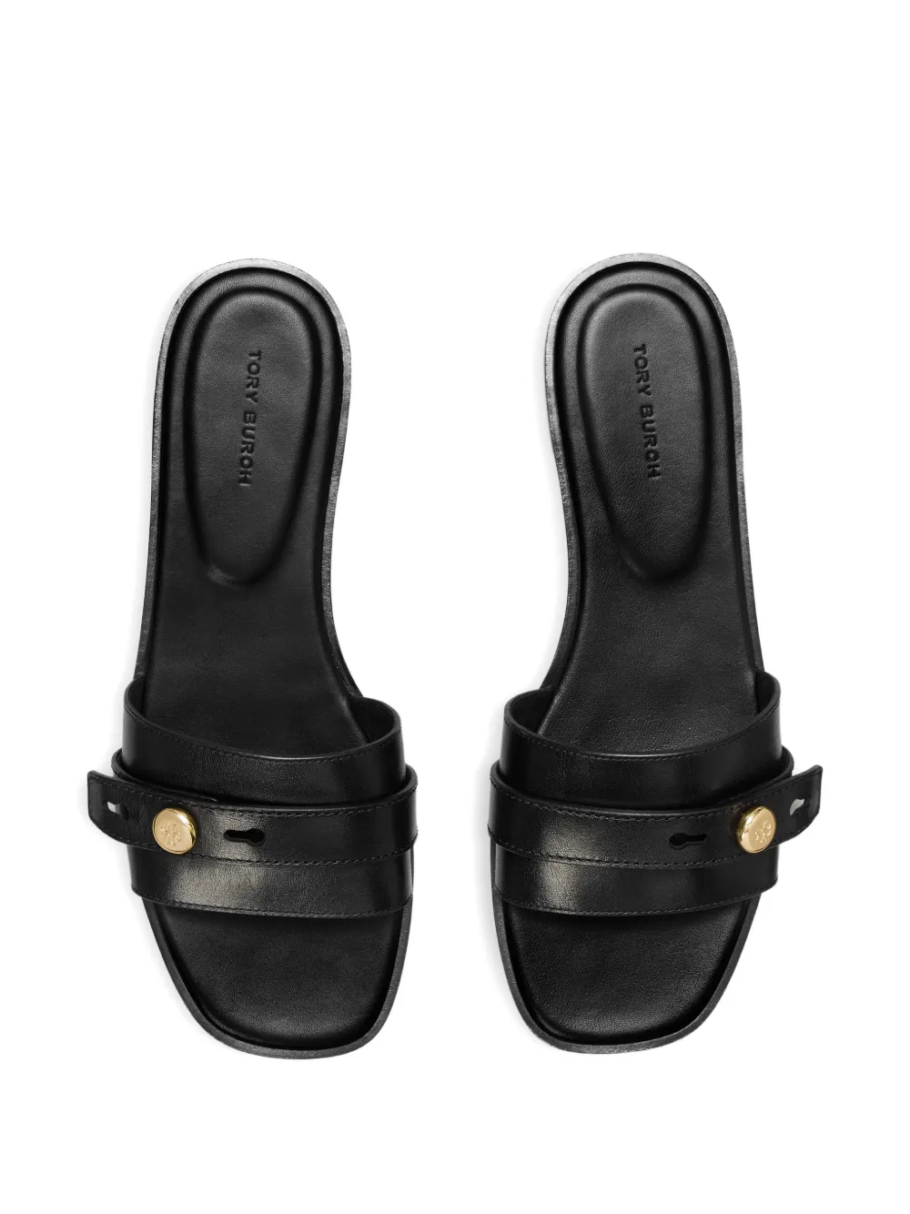 Tory Burch Romy slippers met knoop Zwart