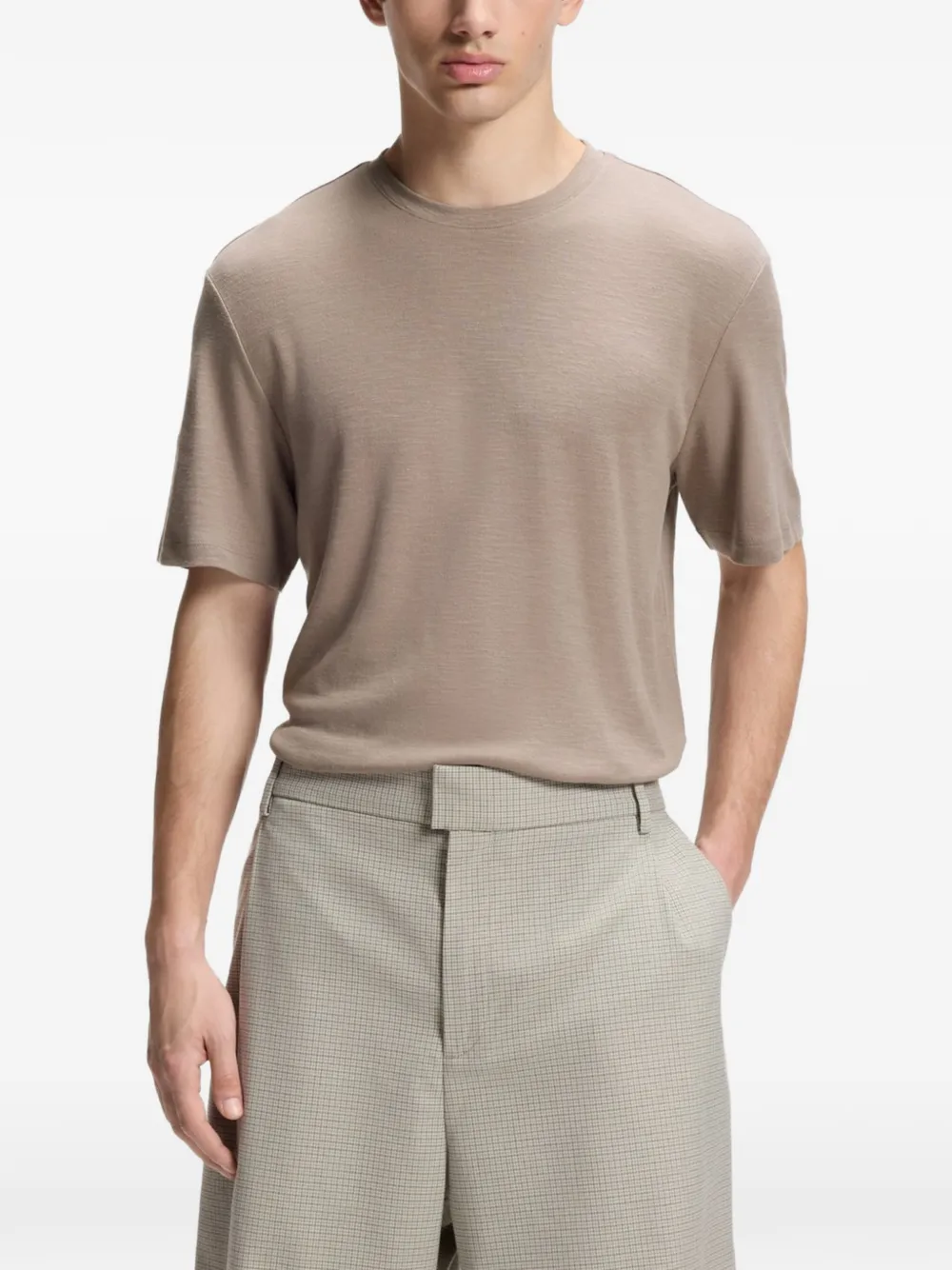 HUGO T-shirt met ronde hals Grijs