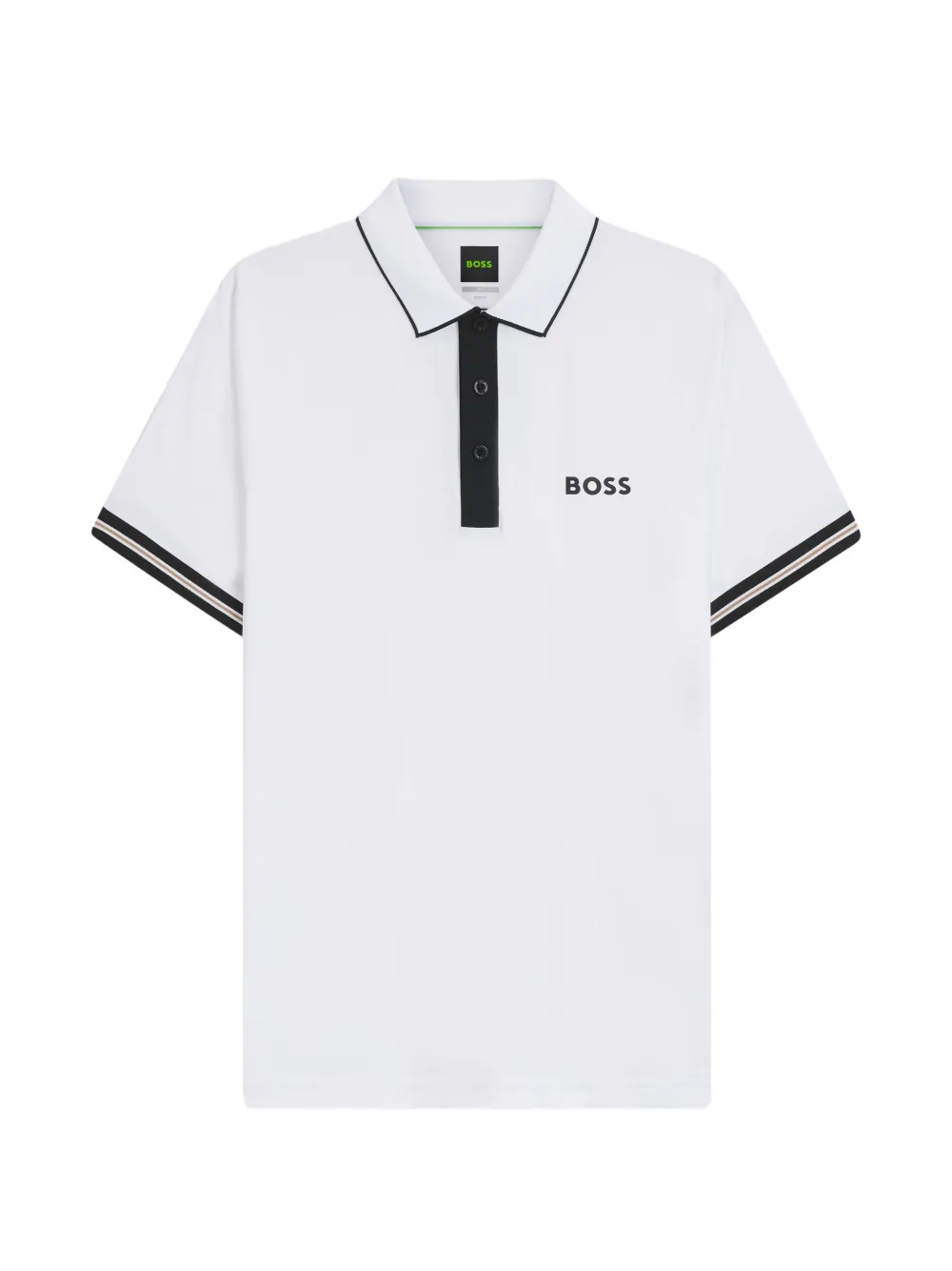BOSS Polo con orlo a contrasto - Bianco