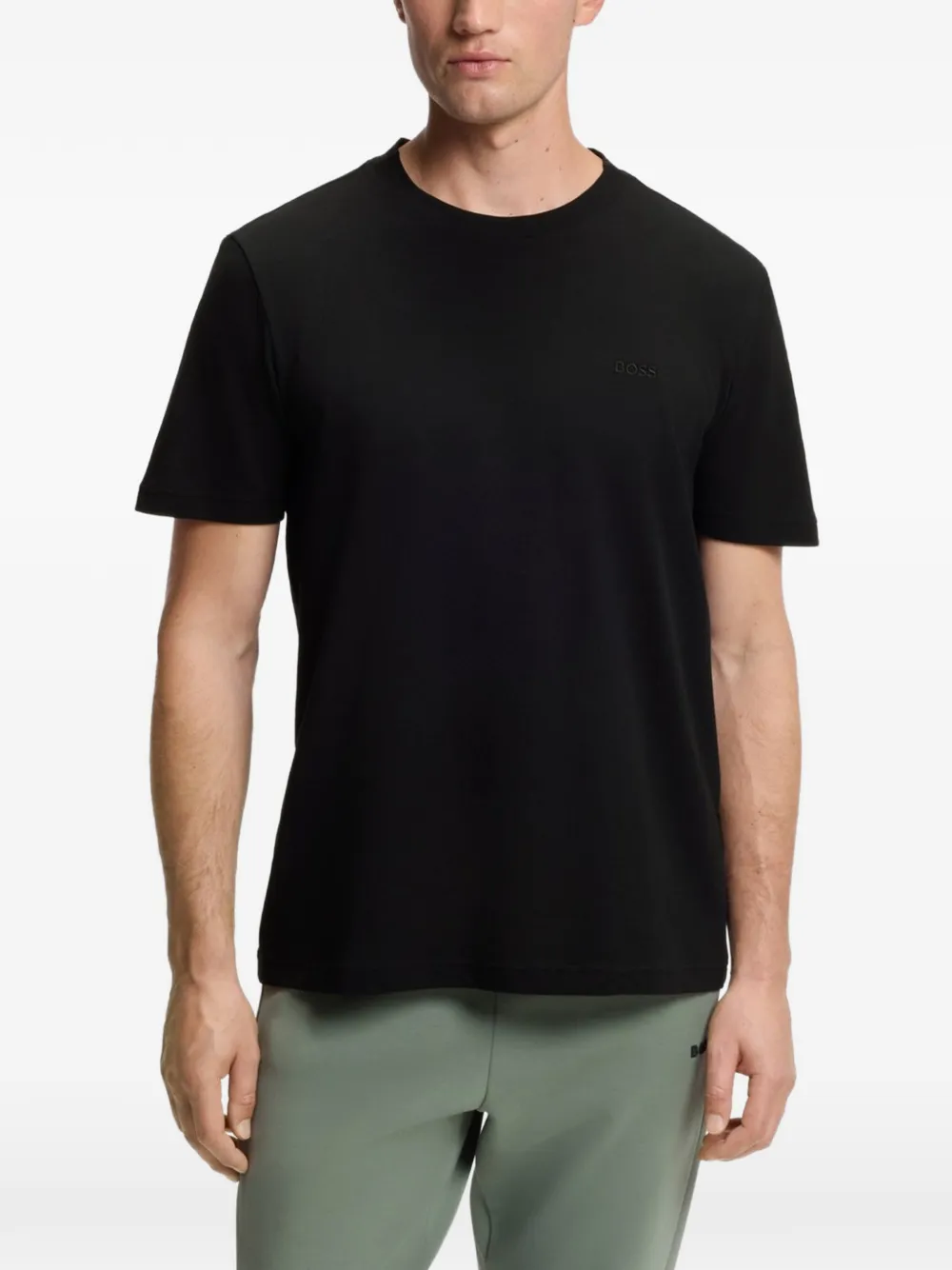 BOSS T-shirt met ronde hals Zwart