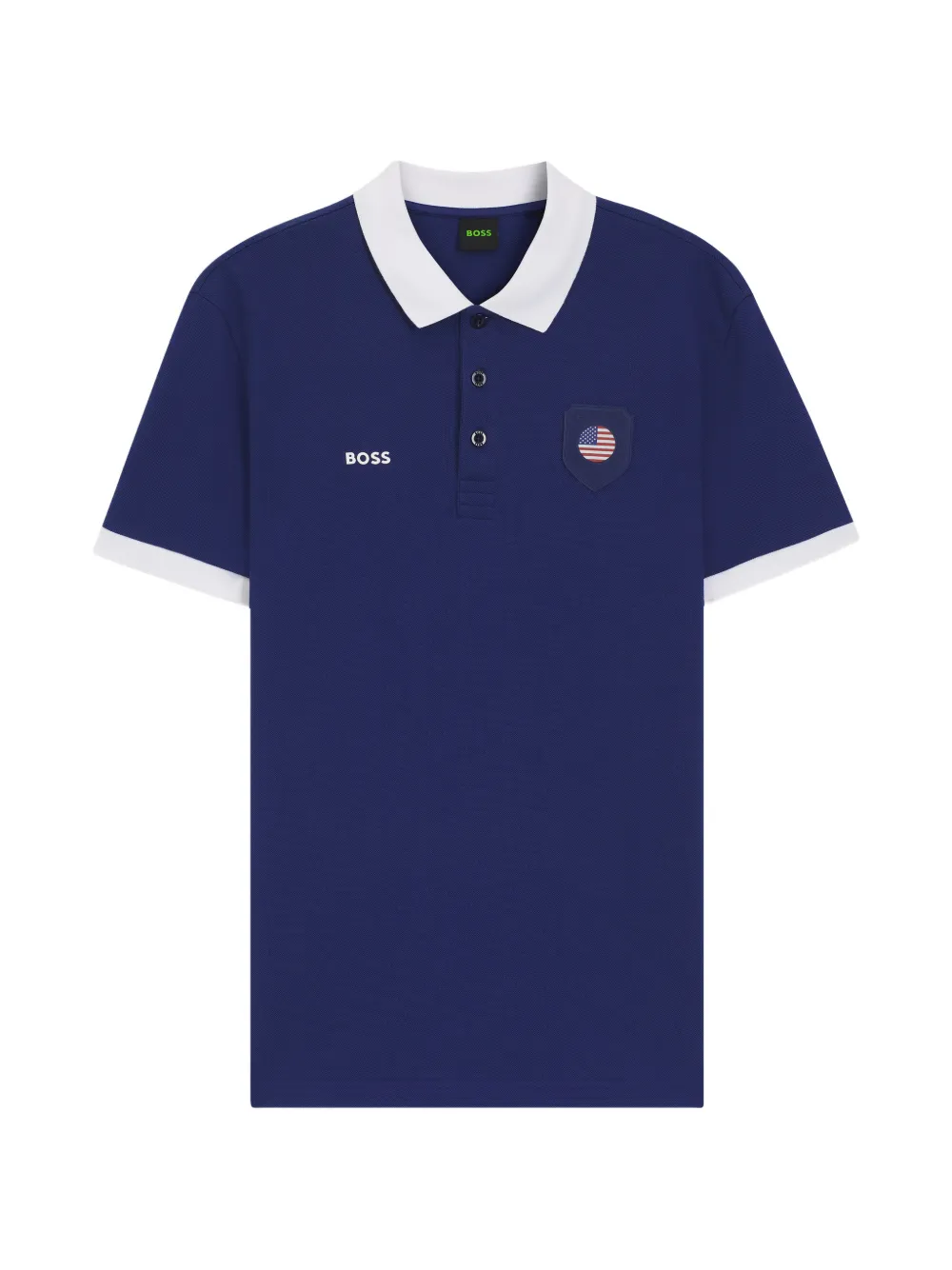 BOSS 플래그 패치 폴로 셔츠 | 블루 | Image 1